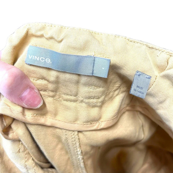 Vince High Rise Linen Cotton Crop Pants In Ginseng Khaki Tan Size 4 - Picture 8 of 10